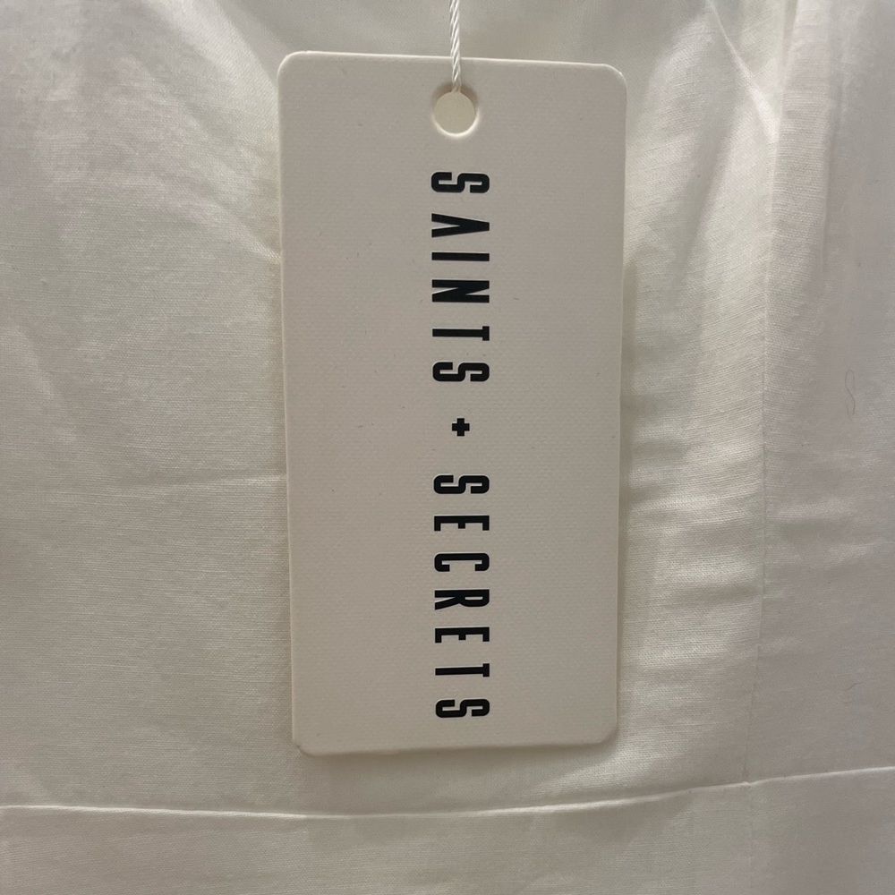 Saints + Secrets white mini dress size small